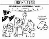 Smoke Detectors Fire Safety Coloring Page  Free Printable sketch template