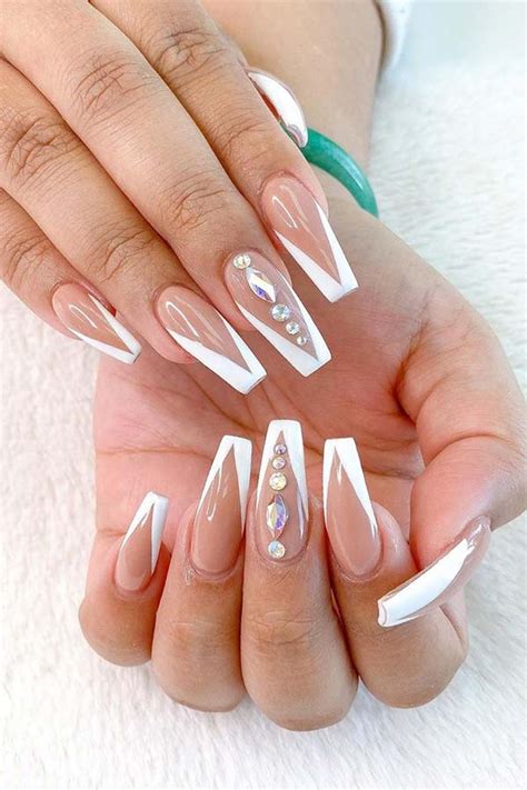 22 Elegant French Tip Coffin Nails