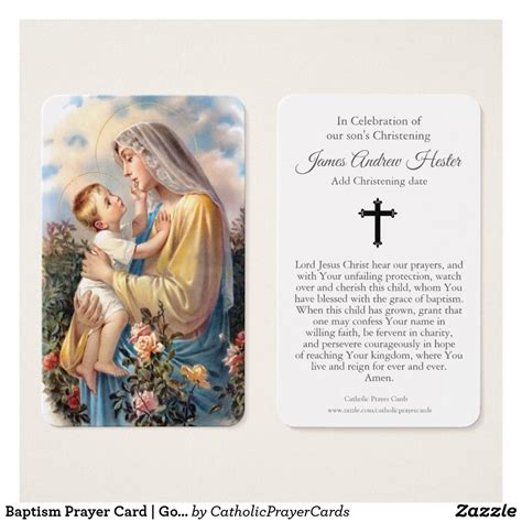 Baptism Prayer Card | Good & Gentle Mother #PrayerCards #HolyCards # ...