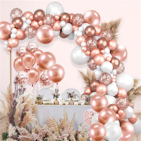 Buy Rose Gold Balloon Garland Arch Kit Confetti Balloons Party Supplies,120 Pcs Rose Gold ...