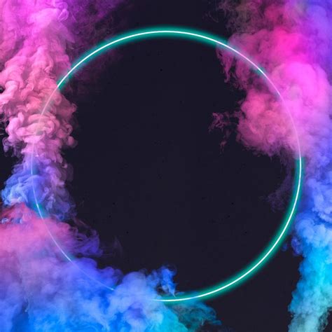 Green neon frame with smoke effect design element on a black background | premium image by ...