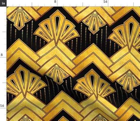 Gold Art Deco Fabric 1920 Art Deco Gold by Mia Valdez | Etsy