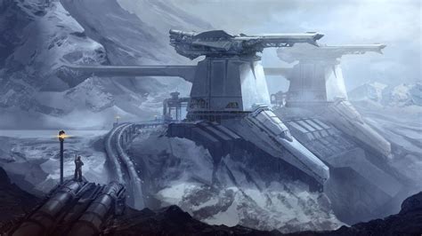 Wallpaper : fantasy art, planet, futuristic, vehicle, artwork, ice, science fiction, concept art ...