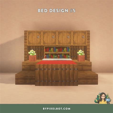 20 Beautiful Minecraft Bed Design Ideas (Double Bed Edition) — ByPixelbot | Minecraft bed design ...