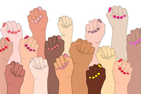 Female Hands On A White Background A Symbol Of The Feminist Movement Struggle And Resistance ...