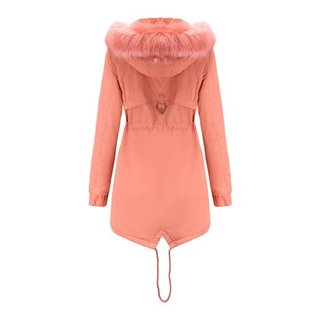Pink Jacket for Women Down Winter Coats Cold Weather Overcoat Heavy Warm Thermal Thicken Loose ...