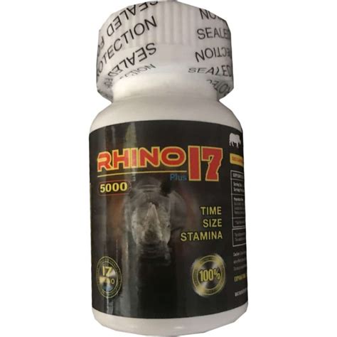 Rhino 17 5000 Plus Men Sexual Supplement Enhancement Pills Bottle - Rhino Platinum 7