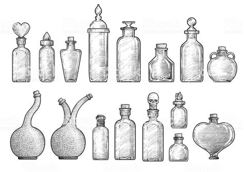 Illustration, what made by ink, then it was digitalized. | Bottle drawing, Line art vector, Drawings