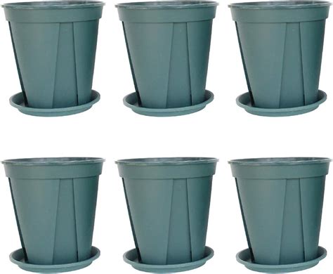 Amazon.com: mingcheng 6Pcs Plastic Nursery Pot Plants with Drainage Hole Garden Container ...