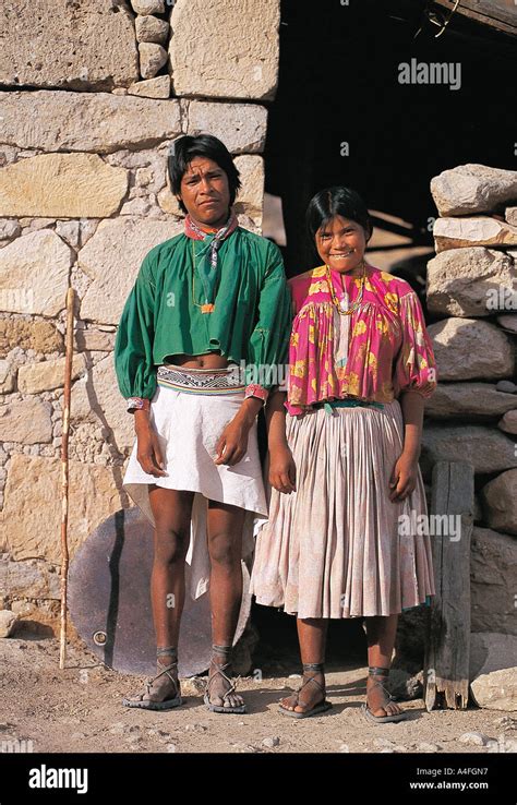 Tarahumara Indian couple, Sierra Madre Mountains, Chihuahua State, Mexico Stock Photo - Alamy