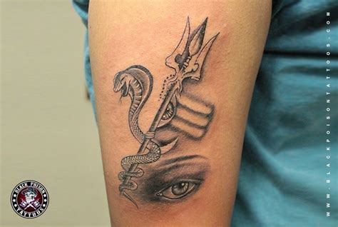 Trishul & Third Eye Tattoo - Black Poison Tattoos