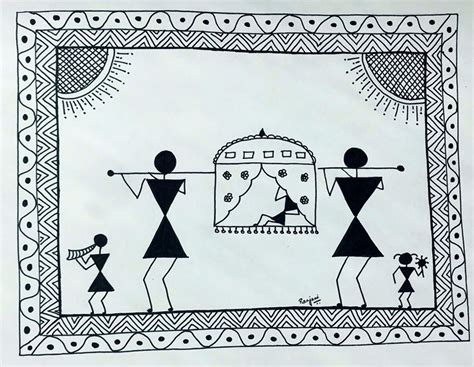 Warli Painting Framed Art Print by ranjani art | Tribal art designs, Tribal art drawings, Framed ...