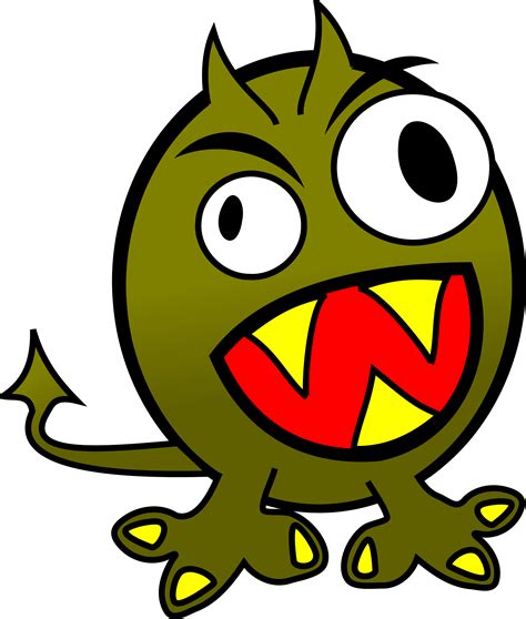 Clipart - small funny angry monster