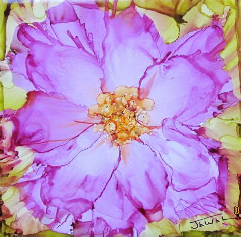 wild rose alcohol ink on ceramic tile by Jewel Buhay Alcohol Ink Tiles, Alcohol Ink Crafts ...