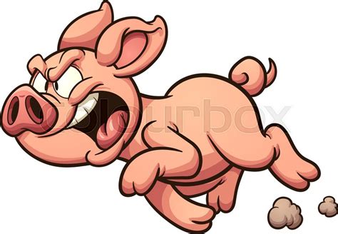 Angry cartoon pig. Vector clip art ... | Stock vector | Colourbox