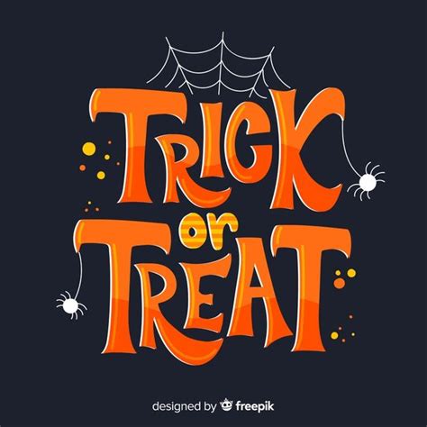 Premium Vector | Halloween trick or treat with spider web | Halloween hacks, Halloween logo ...