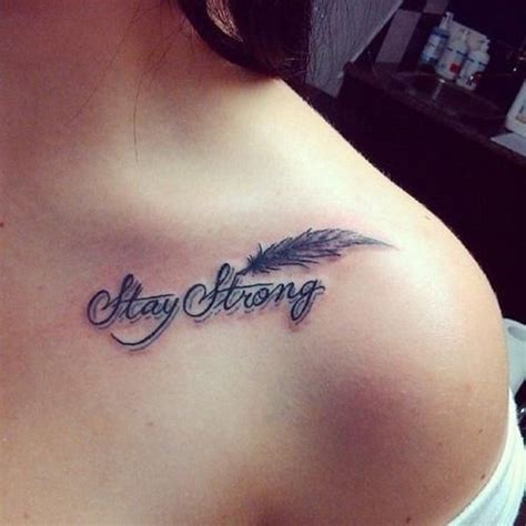 35 Cute Clavicle Tattoos for Women | Cuded | Strong tattoos, Word tattoos, Clavicle tattoo