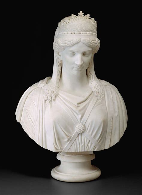 Zenobia, Queen of Palmyra, marble sculpture by Harriet Goodhue Hosmer, c. 1857; in the Art ...