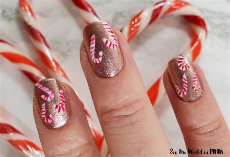 Manicure Monday - Mini Candy Cane Nail Art | See the World in PINK