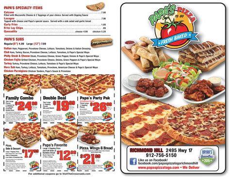 Papa's Pizza To Go Menu, Menu for Papa's Pizza To Go, Richmond Hill ...