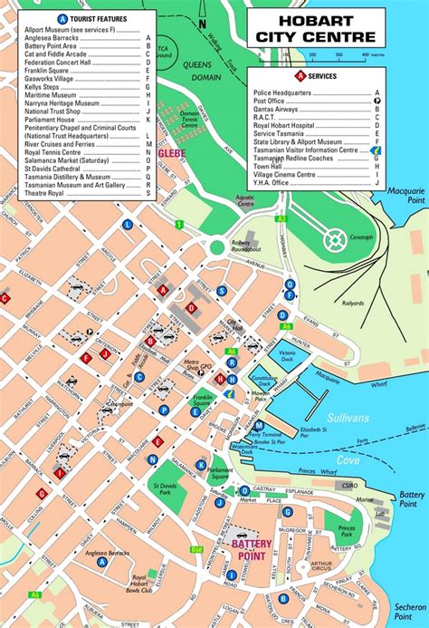 Hobart tourist map - Ontheworldmap.com