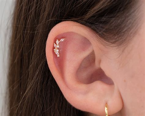 Climber Cartilage Gold Stud Earrings tiny stud earrings | Etsy