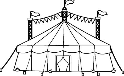 Circus tent coloring sheet for children