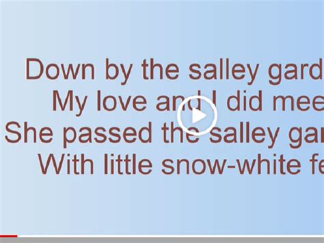 Salley Gardens - Irish song with lyrics | Teaching Resources