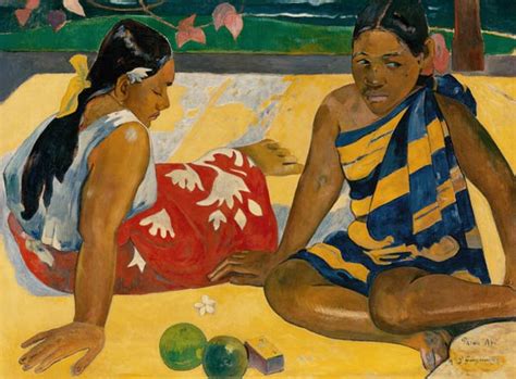 Two Tahitian Women - oil painting of Paul Gauguin as art print or hand painted oil.