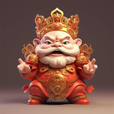 Premium Photo | 3D rendered a Cute Chinese God of wealth