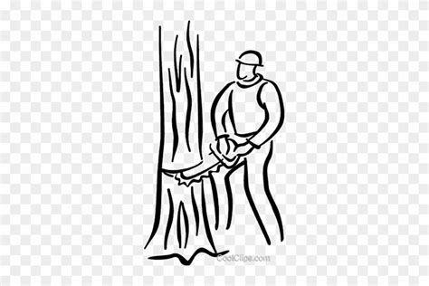 Cutting Trees Clipart Black And White - Man Cutting Down A Tree - Free Transparent PNG Clipart ...