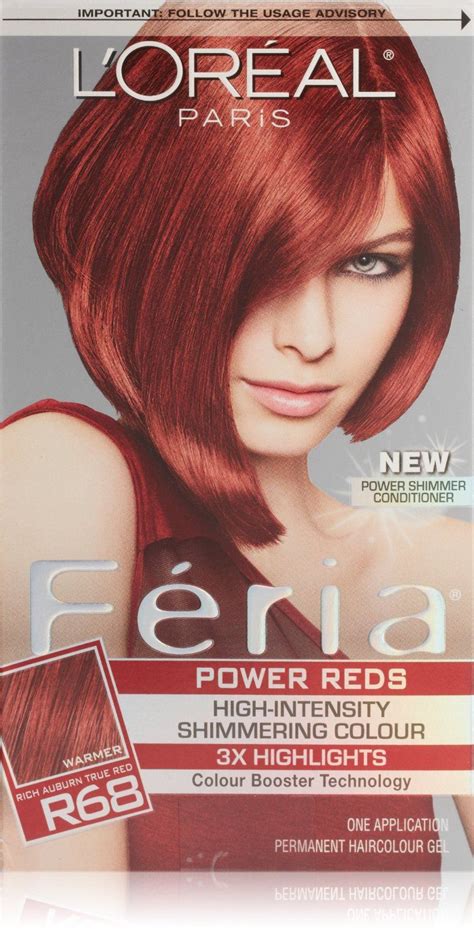 Féria R68 Ruby Rush (Rich Auburn True Red) permanent hair color (I normally dye my hair red and ...