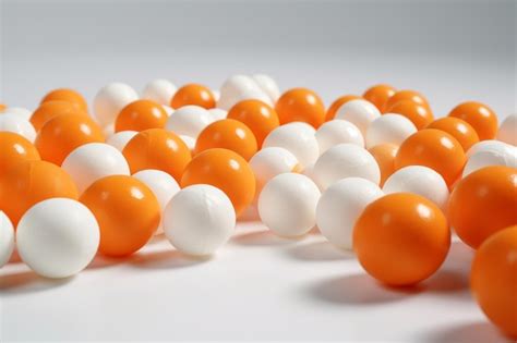 Orange ping pong balls with white balls generative AI | Premium AI-generated image