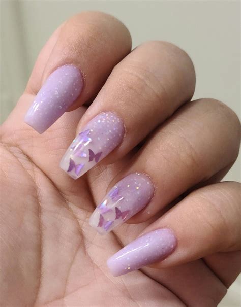 purple butterfly nails | Lilac nails, Lilac nails design, Purple ...