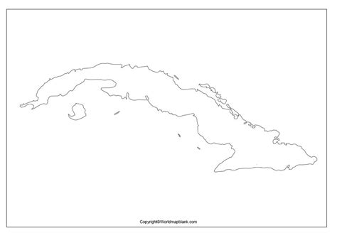 Printable Blank Map of Cuba- Outline, Transparent, PNG Map