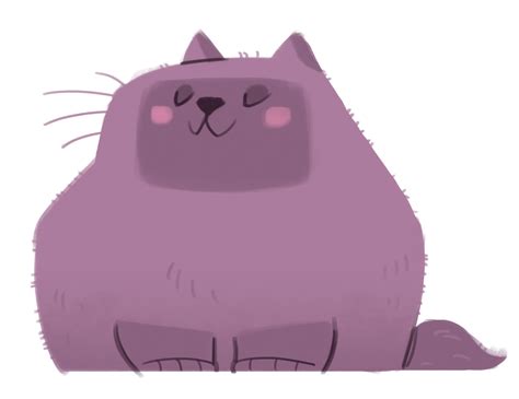 Daily Cat Drawings — 132: Purple Cat Shapes are fun