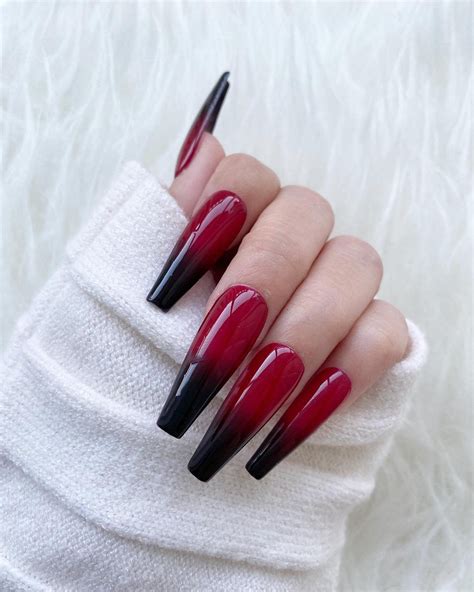 Bold and Eye-Catching Red Coffin Ombre Nails: Get Ready to Steal the Show!