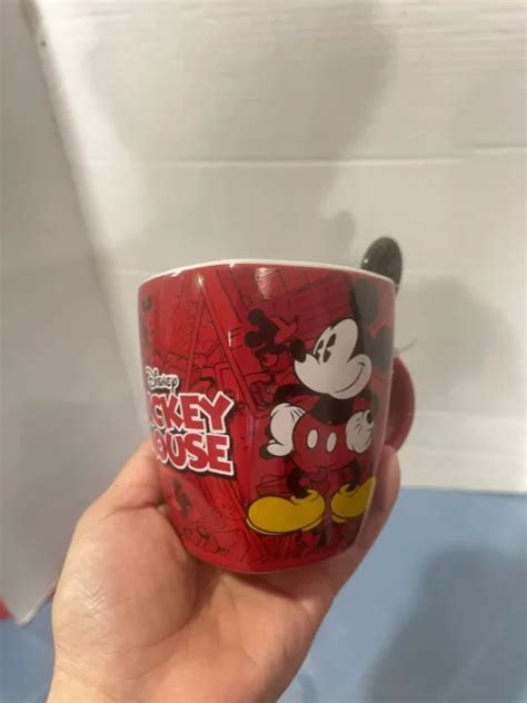 DISNEY JERRY LEIGH Orlando Mickey Mouse Ceramic Coffee Mug With Spoon NEW $11.99 - PicClick