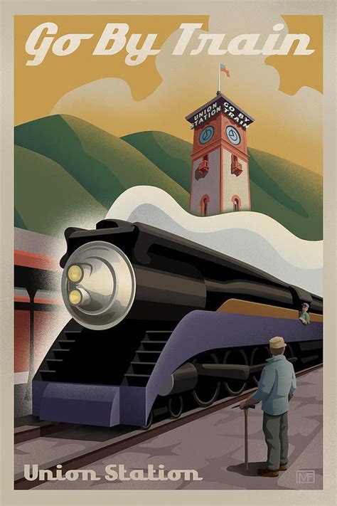 Vintage Union Station Train Poster by Mitch Frey | Anuncios antiguos, Carteles antiguos ...