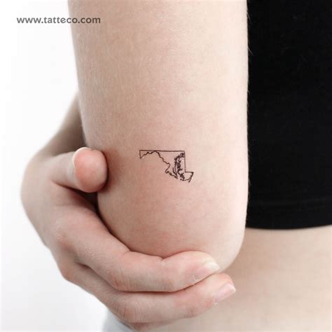 Maryland Map Outline Temporary Tattoo - Set of 3 – Tatteco