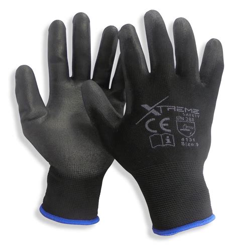 Black PU Coated General Purpose Safety Gloves | Xtreme Safety