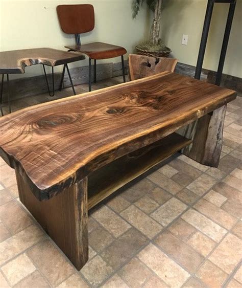 Slab Coffee Table big Beautiful Black Walnut - Etsy | Woodworking furniture plans, Coffee table ...