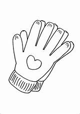 Gloves With Hearts Coloring Page sketch template