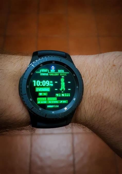 My samsung gear s3 frontier with pipboy watch face and yes that info is interactive | Samsung ...
