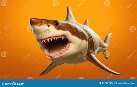Portrait of a Shark Showing His Teeth. Open Mouth Stock Illustration - Illustration of great ...