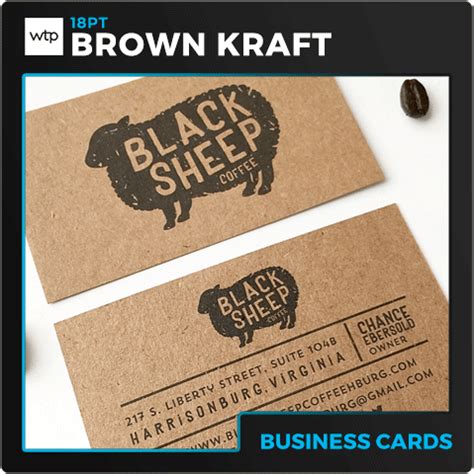 Brown Kraft Business Cards with Full-Color Printing and White Ink
