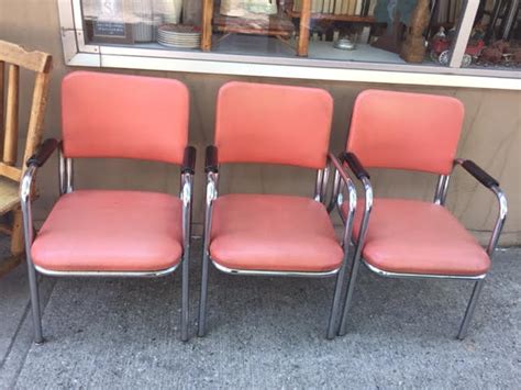SOLD! Mid Century Modern Industrial Office or Waiting Room Chairs | Heritage Collectibles of Maine