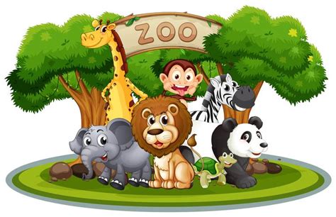 Süße Tiere im Zoo - Download Kostenlos Vector, Clipart Graphics ...
