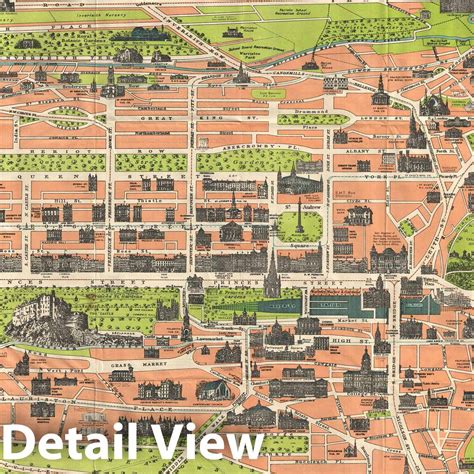 Historic Map : Reid Pictorial Map of Edinburgh and Leith, Scotland, 19 - Historic Pictoric