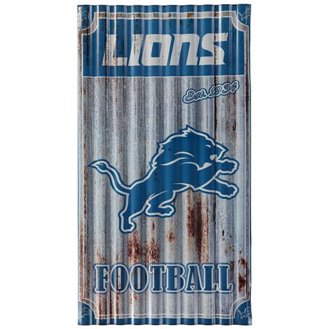 Detroit Lions 21.5" x 12" Corrugated Metal Wall Art